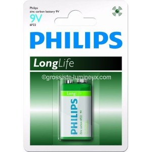 Pile Phillips 9V - 6LR61 "LongLife"