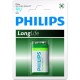 Pile Phillips 9V - 6LR61 "LongLife"