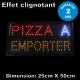 Enseigne Lumineuse leds "PIZZA A EMPORTER"